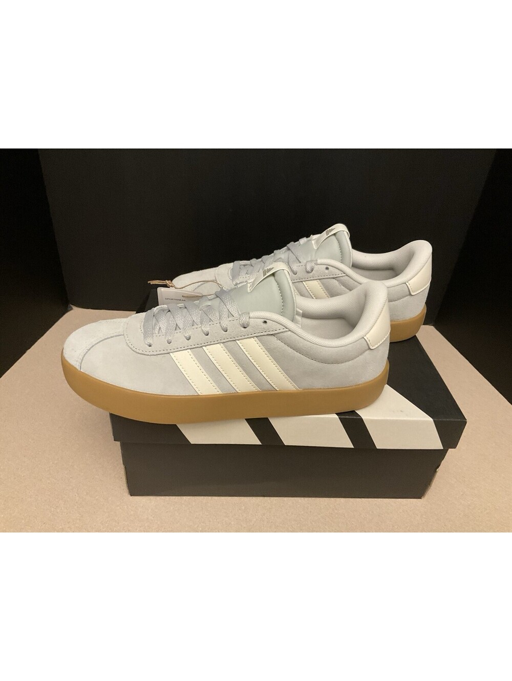 New! Womens Adidas VL Court 3.0 Silver Wonder Sneakers/Shoes. Size 10. Awesome! - Picture 7 of 10
